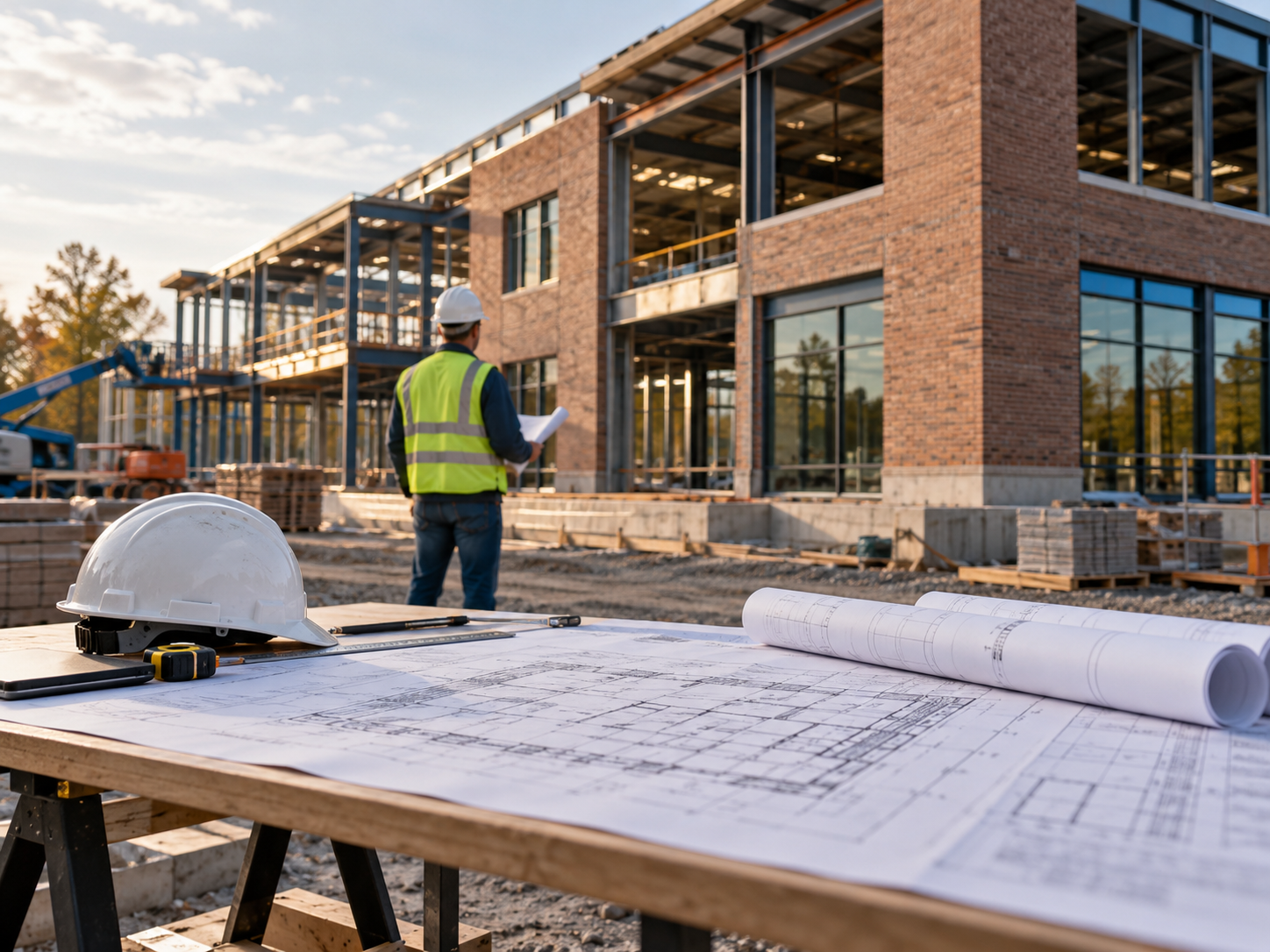 Building structure during construction